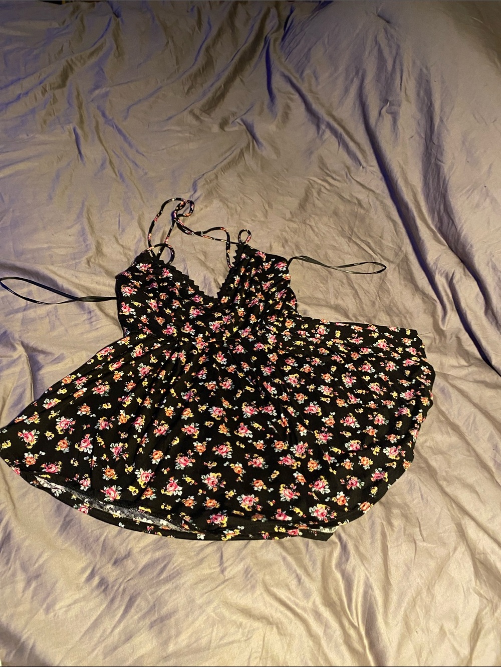 Forever 21+ Black Floral Strappy Dress